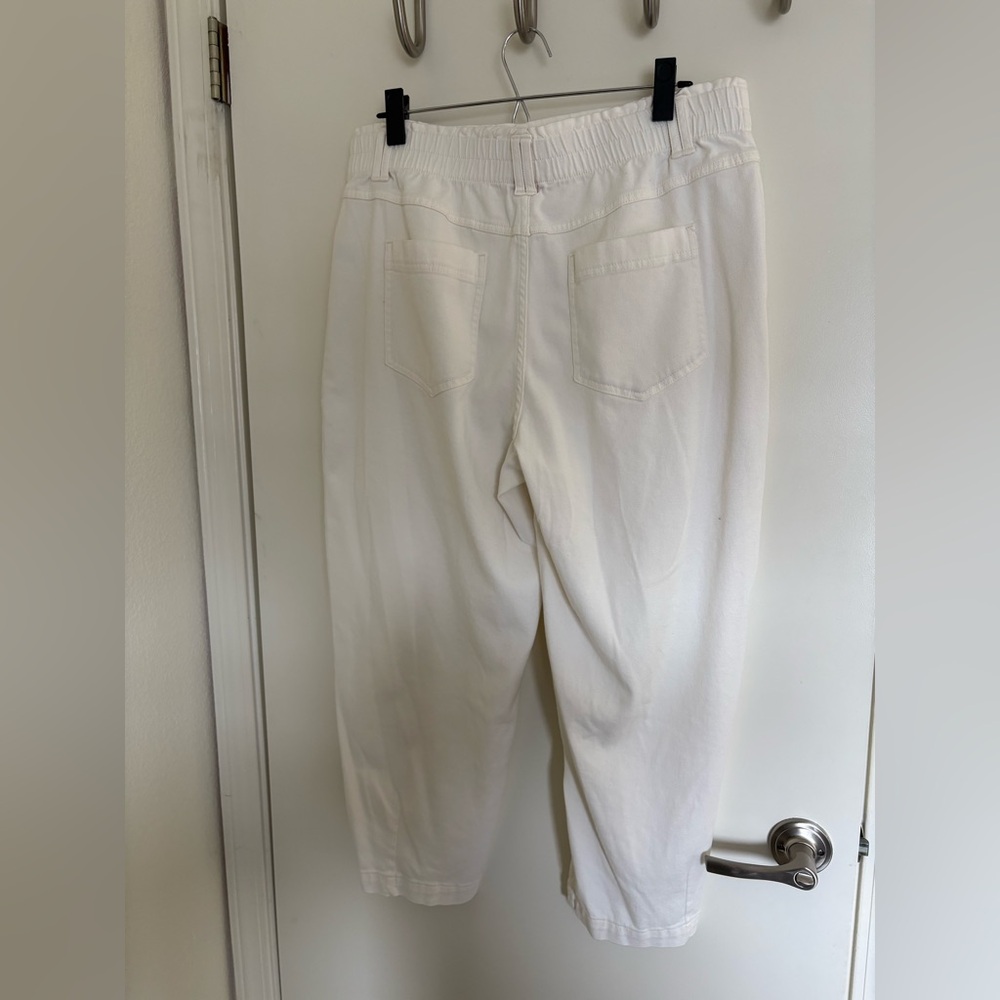 Knox Rose Mid-Rise Tapered Fit Cargo Pants - Egret Off-White Large - Picture 3 of 5